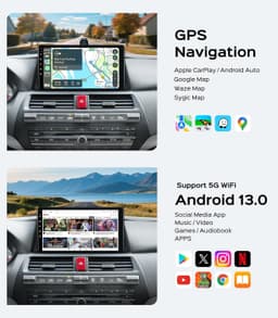 Video In-Dash Units w/GPS 2008 10.2 Inch Car Radio Stereo Honda Accord 8th 2008 gallery image 3
