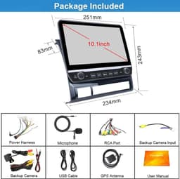 10.1in Tacoma Car Stereo Wireless CarPlay Android Auto GPS BT WiFi FM w Knob gallery image 2