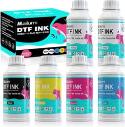 DTF Ink Premium Pro Bundle High Opacity White CMYK for T-Shirts Apparel gallery image 1