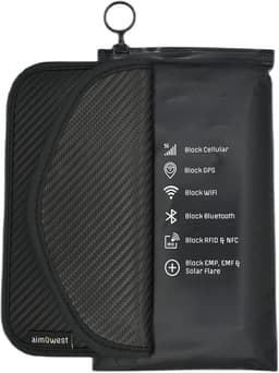Faraday Shield 8×4 Carbon Fiber Phone Case EMP RFID GPS Signal Blocking Bag gallery image 1