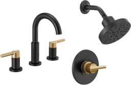 Shower Faucets & Thermostats Matte Black/Champagne Bronze Delta Faucet Nicoli 14 gallery image 1