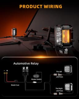 4.5in 270° Wide Beam LED Pod Lights w Amber Side Marker Off Road Truck ATV gallery image 2