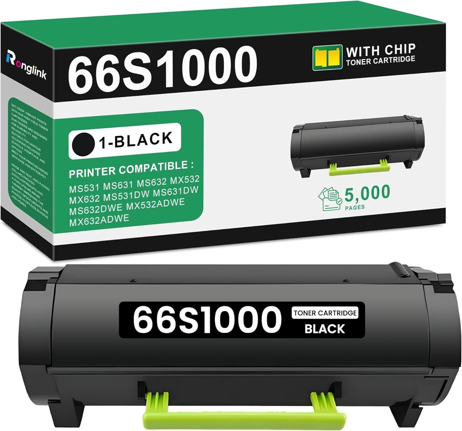 66S1000 Black Toner Cartridge with Chip High Yield for MS531 MS631 MX532