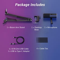 Dynamic Gaming Microphone XLR USB RGB Noise Cancel Streaming Boom Arm gallery image 3