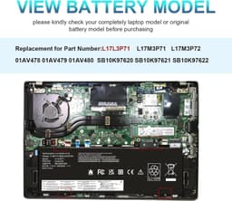 01AV479 Laptop Battery for Lenovo ThinkPad T480s 57Wh 11.58V L17L3P71 gallery image 3