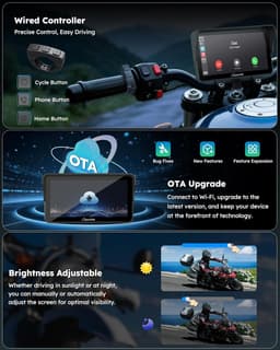 GPS Units Carpuride Motorcycle Carplay Type C Port & TPMS 6.25″ Wireles gallery image 4