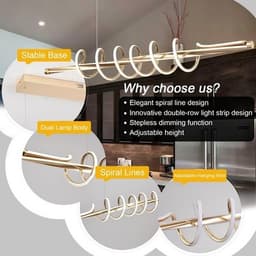 B0GJTCTXYK Chandeliers & Ceiling Fixtures Electroplated Gold Gold Led Chandelier gallery image 5