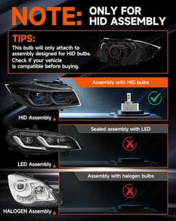 ZSTOPCL D5S Xenon HID Bulbs 24000LM 6000K 110W for GMC Sierra Terrain 2014-2021 gallery image 4