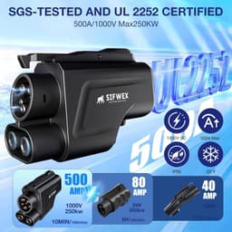 NACS to CCS1 Adapter UL2252 500A 250kW Fast Charge Lock Waterproof gallery image 5