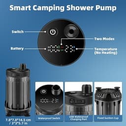 Shower Heads & Combos Pet Bath Portable Camping Shower 8000mAh Rechargeable Outd gallery image 2