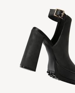 Women's Block Heel Sandals Open Toe Ankle Strap Platform Fashion Booties Black gallery image 4