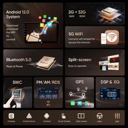 Car Stereo for Toyota Tacoma 2016-2022 Android 13 Wireless CarPlay GPS Camera gallery image 5