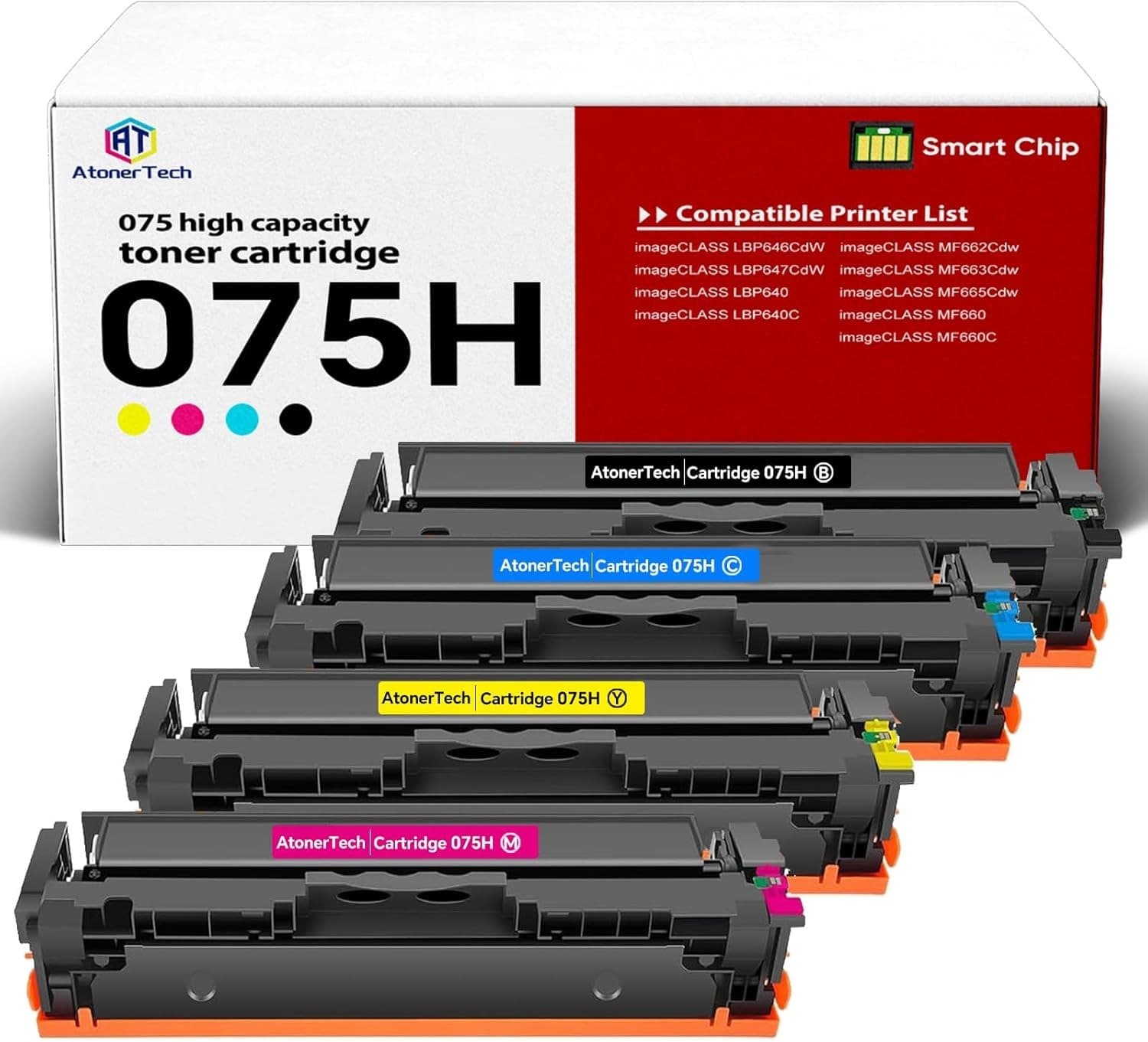 075H High Yield Toner 4 Pack for MF665Cdw MF662Cdw LBP647Cdw