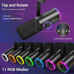 Dynamic Gaming Microphone XLR USB RGB Noise Cancel Streaming Boom Arm gallery image 8