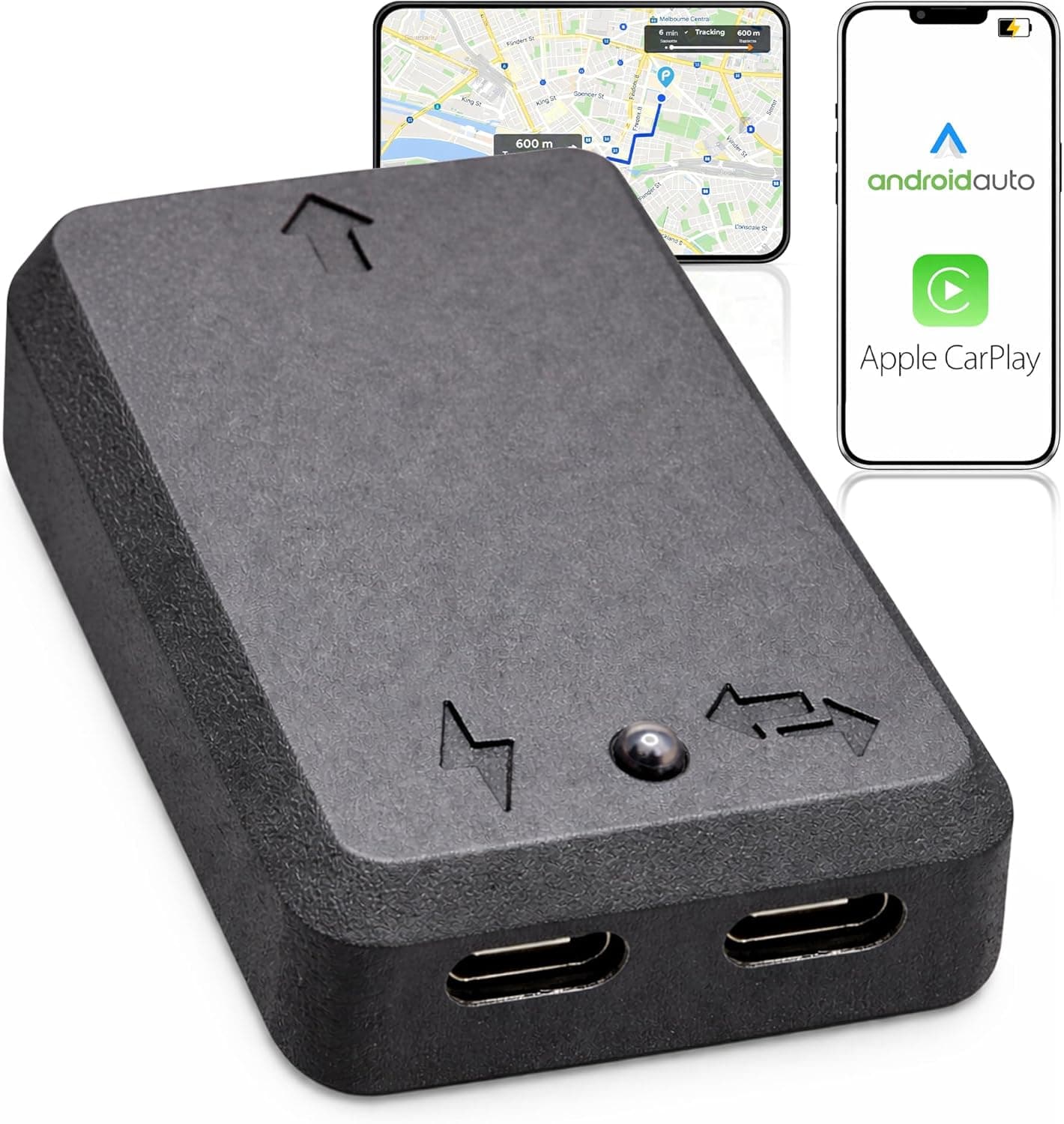 Video In-Dash Units w/GPS Black USB Fast Charge Adapter Compatible Android Auto