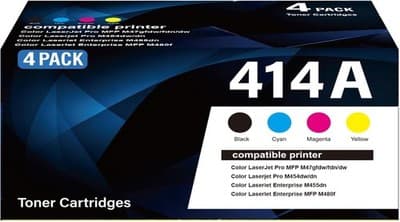 414A Toner Cartridges 4 Pack with Chip Replacement for HP 414A 414X W2020A Ready