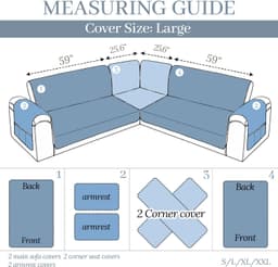 Waterproof L Shape Sectional Couch Cover Non-Slip Sofa Protector Pet gallery image 7