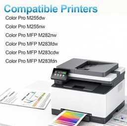 206A Toner 4 Pack w Chip for HP M283fdw M255dw 206X Compatible gallery image 3