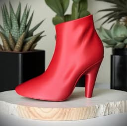3D Printed High Heel Flower Pot Modern Decorative Planter Matte Red Desk Decor gallery image 2
