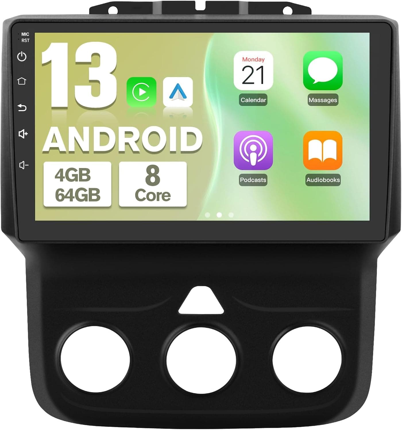 9 Inch Android Car Radio for Dodge RAM 2013-2018 Manual CarPlay Android Auto