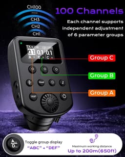 Wireless Flash Trigger for Cameras, 2.4GHz Remote Controller, OLED Display gallery image 4