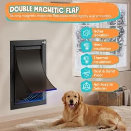 TDD001 Doors & Flaps Black Dog Door Wall Large Doggy Door All Aluminum Doggie Do gallery image 2