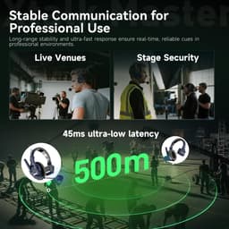 Wireless Intercom Headset 1640ft Full Duplex Noise Cancel 15H Battery gallery image 2