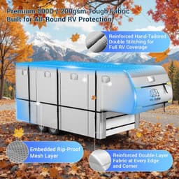 600D 5th Wheel RV Cover 23-26ft Waterproof 6-Layer Anti-UV Camper Cover gallery image 2