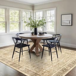 5×7 Beige Washable Rug Vintage Distressed Low Pile Non-Slip Soft Living Bedroom gallery image 8