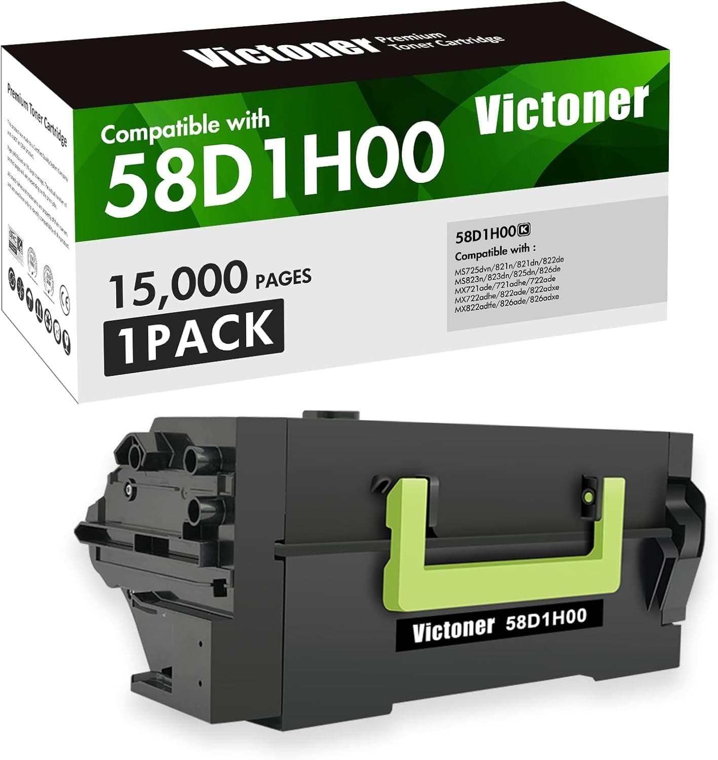 58D1H00 Black High Yield Toner Cartridge 15000 Pages Compatible for MS MX