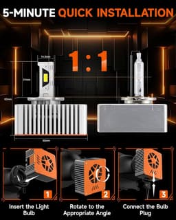 ZSTOPCL D5S Xenon HID Bulbs 24000LM 6000K 110W for GMC Sierra Terrain 2014-2021 gallery image 6