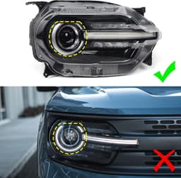 Right LED Headlight Assembly for Ford Bronco Sport 2021-2023 Projector RH gallery image 6