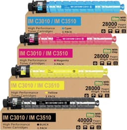 Toner Cartridge IM C3010 IM C3510 Toner Cartridges 4 Pack Kit Set Ready Wireless gallery image 1