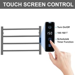 Electric Towel Warmer Rack WiFi Voice Control Wall Mounted Stainless 4 Bar gallery image 3