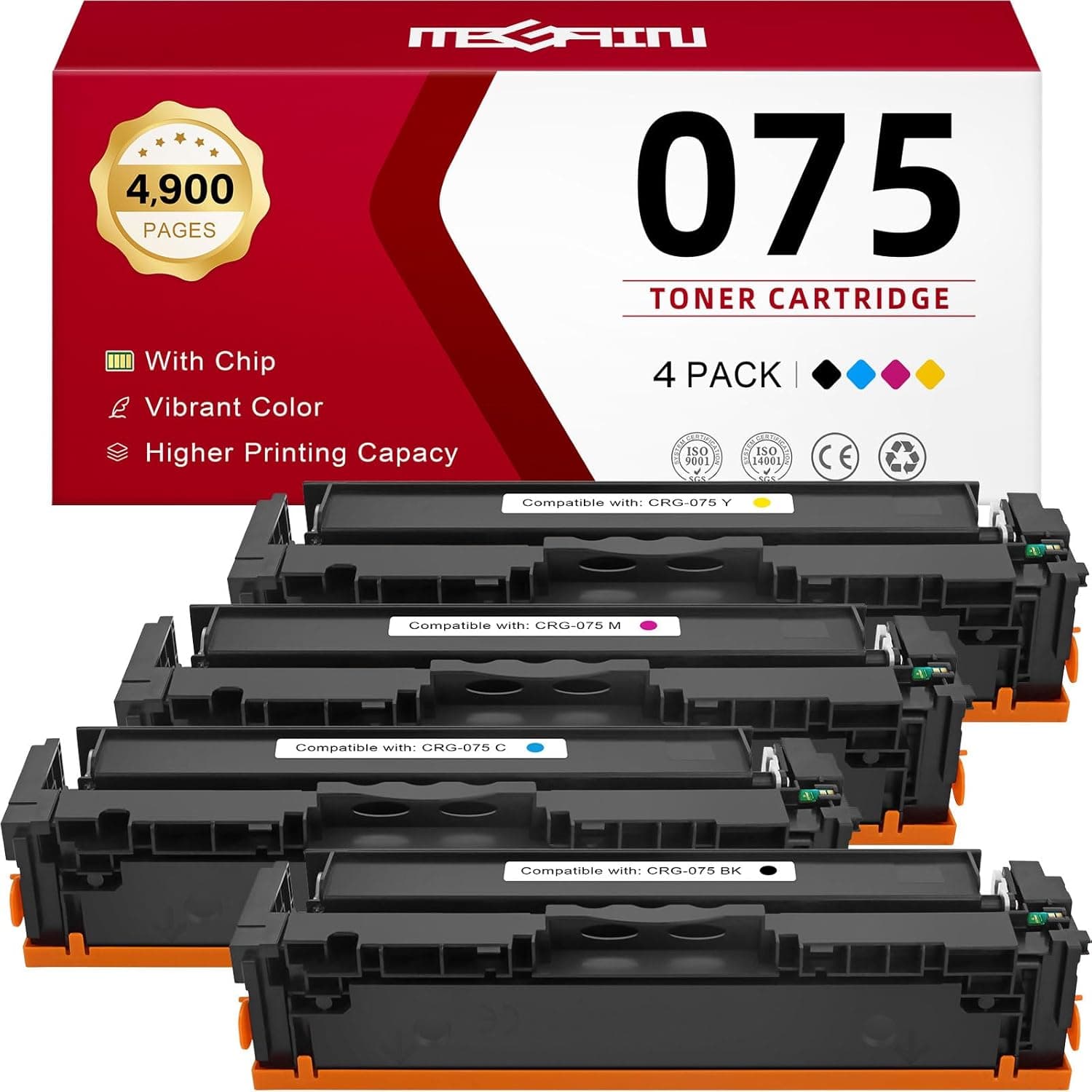 075 High Capacity Toner Cartridge Replacement for Color imageCLASS MF665Cdw LBP6