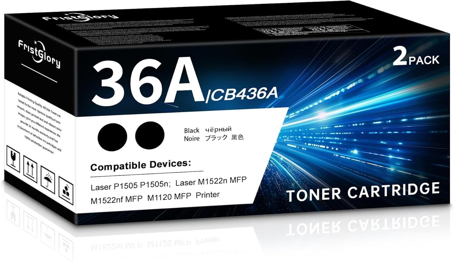 36A CB436A High Yield Black Toner 2-Pack for HP P1505 M1522 M1120