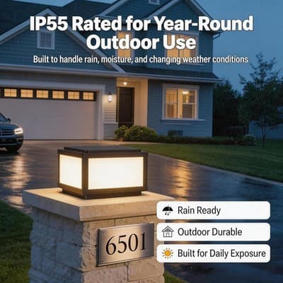 Modern Landscape & Walkway Lights Black Hardwired Outdoor Pillar Lights Acrylic
