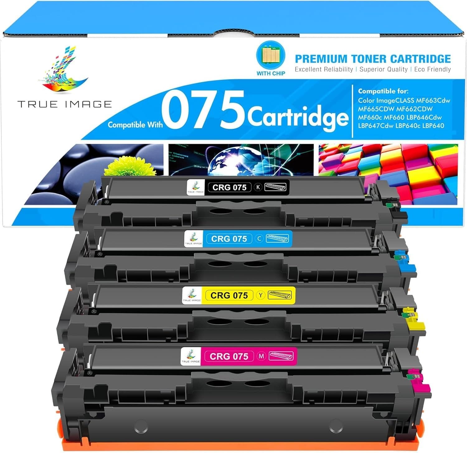 075H Toner Cartridge Set 4 Pack High Yield for MF665CDW LBP646Cdw