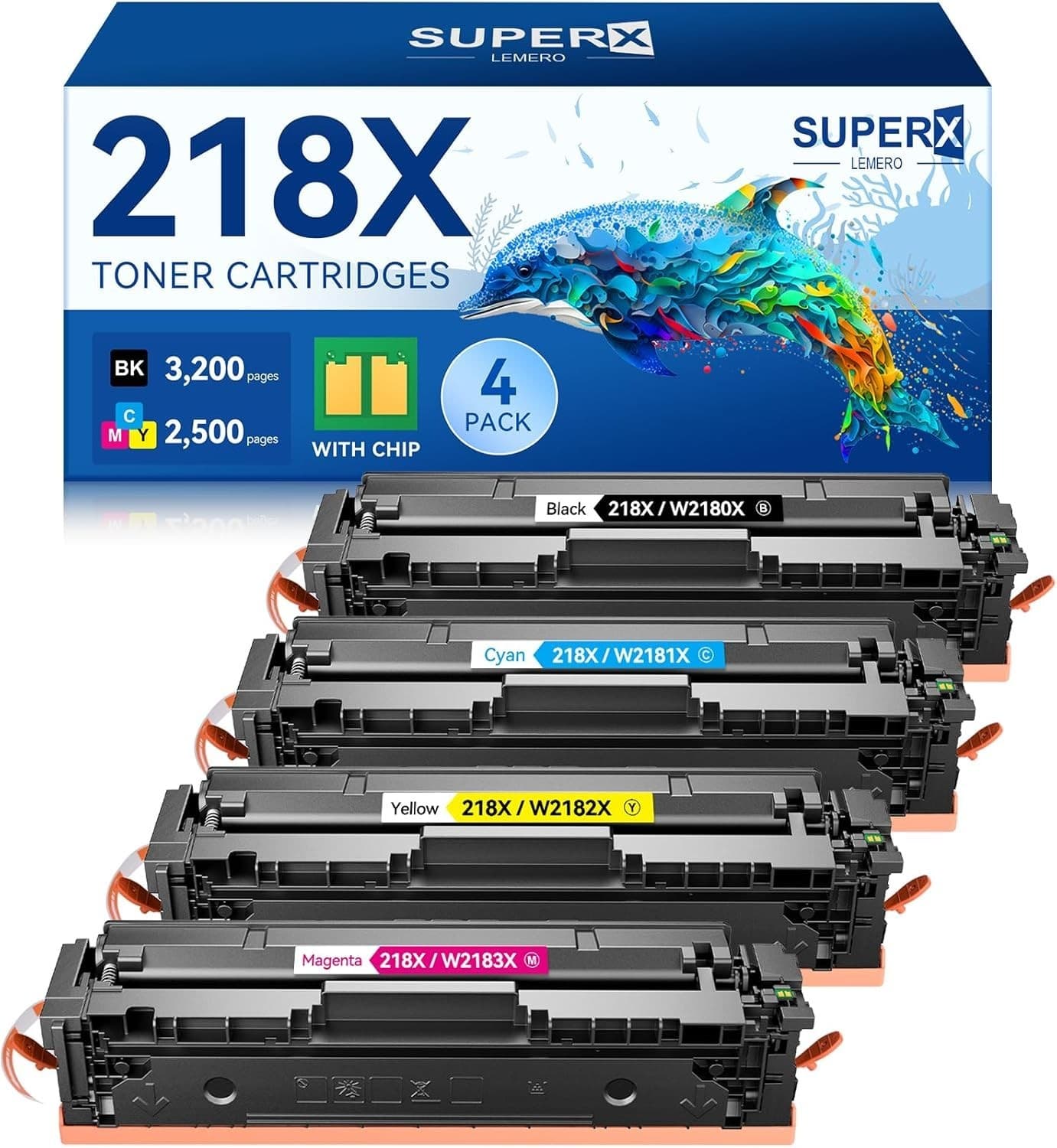 218X 218A Toner Cartridges 4 Pack for HP 3301fdw 3301cdw High Yield