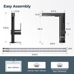 Black Kitchen Faucet Pull Down Sprayer 360 Swivel Waterfall Single Handle gallery image 6