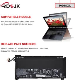 PG06XL Laptop Battery 69Wh 11.55V for HP Omen 15-DH 15T-DH000 6 Cell gallery image 5