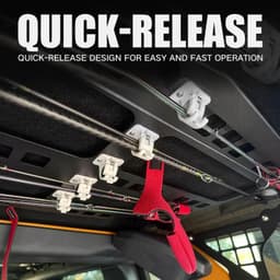 5 Rod Fishing Rack for 2021-2025 Ford Bronco Roof Mount Holder Black gallery image 2