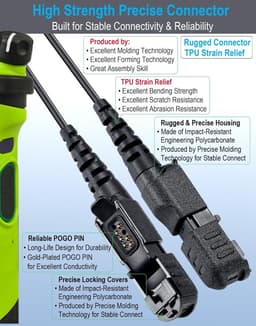 G Shape Earpiece with Mic for Motorola XPR3300e XPR3500e PTT Durable gallery image 6