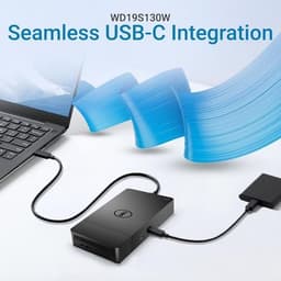 Laptop Docking Stations Black WD19S Docking Station 130W USB C Dock Dual 4K Disp gallery image 3