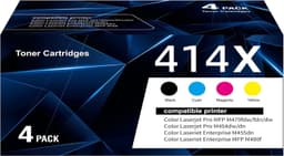 414X Toner Cartridges 4 Pack with Chip High Yield for LaserJet Pro M479 M454 gallery image 1