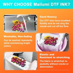 DTF Ink Premium Pro Bundle High Opacity White CMYK for T-Shirts Apparel gallery image 4