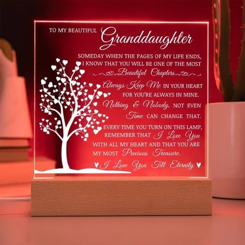 To My Granddaughter LED Acrylic Light Gift Plaque – Heartfelt Keepsake Decor