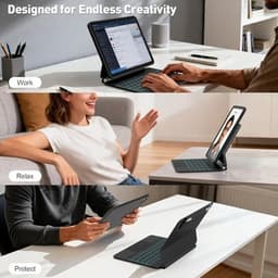 Classic Cases, Covers, Keyboard Folios Black 2025 for iPad Air 11 inch Case Keyb gallery image 5