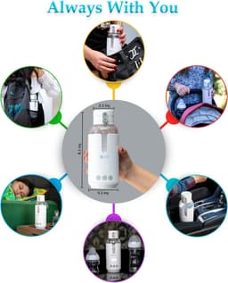 Portable Bottle Water Warmer Rechargeable 8oz Travel Milk Formula Adjustable Tem gallery image 2