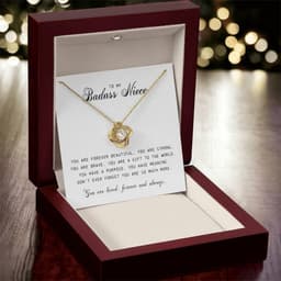 Necklaces & Pendants 18K Yellow Gold Finish - Luxury Box To My Badass Niece Love gallery image 2